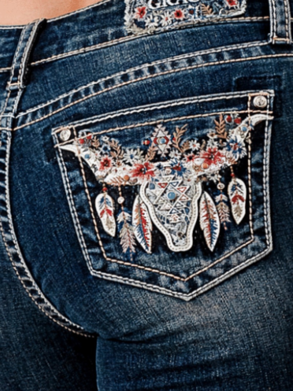 NWT Grace in LA bootcut with embellished pocket.